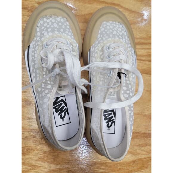 Vans Authentic Skate Athletic Shoes Women's 7.5 White Lace Up Modular Dots S10 - Picture 5 of 10